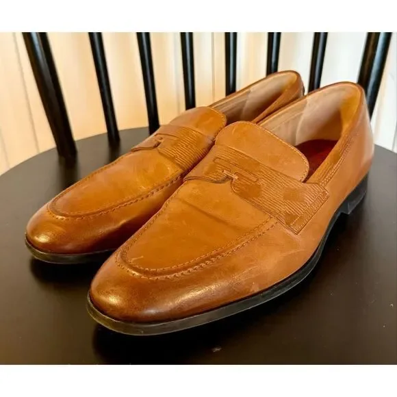 Ted Baker Addlerc debossed leather saddle loafers size 9 - Picture 8 of 12